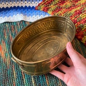 Brass Oval Floral Planter Base